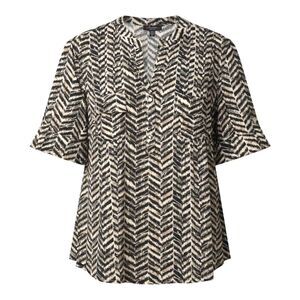 Cocomo Women's Plus Size 3X Black Beige Animal Print Pintuck Short Sleeve Top